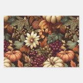 PUMPKINS-BLÄTTER IM AUTUMENFALL BLUME GESCHENKPAPIER SET (Vorderseite)