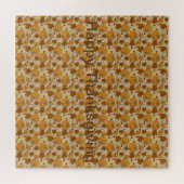 Pumpkins Blätter Süßigkeiten Text Glückwunsch Dank Puzzle (Horizontal)