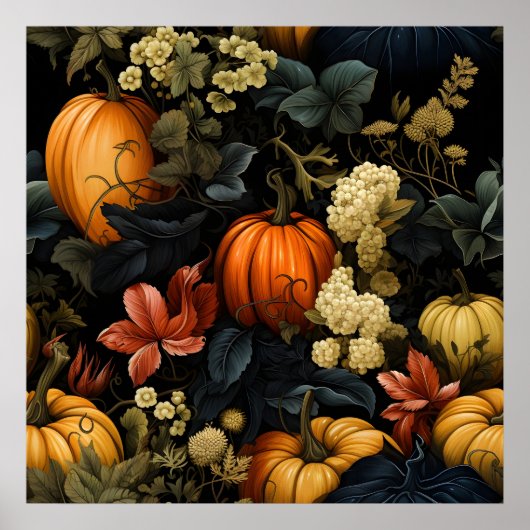 Pumpkins Blumenposter Poster (Vorne)