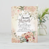 Pumpkins Boho Blume Kinderdusche Einladung (Stehend Vorderseite)