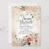 Pumpkins Boho Blume Kinderdusche Einladung (Vorderseite)