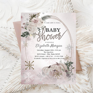 Pumpkins Boho Blume, Schneeflocken Babydusche Einladung