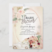 Pumpkins Boho Rose, Truck Baby Dusche Einladung (Vorderseite)