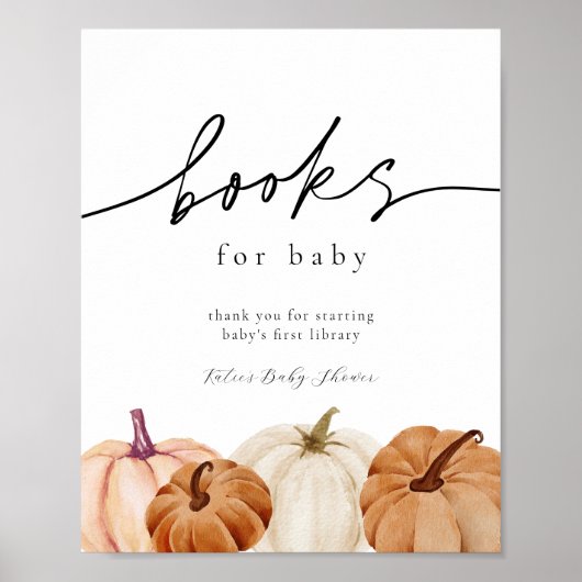 Pumpkins Bücher für Babysignatur Poster (Vorne)