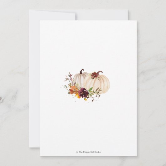 Pumpkins Burgundy Orange Floral Gender Reveal Einladung (Rückseite)