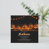 Pumpkins & Candles Halloween-Party Einladung (Stehend Vorderseite)