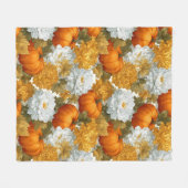 Pumpkins & Chrysanthemas Fall Design Fleecedecke (Vorderseite (Horizontal))