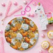 Pumpkins & Chrysanthemas Fall Design Pappteller (Party)