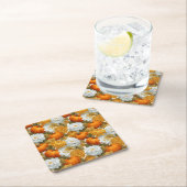Pumpkins & Chrysanthemas Fall Design Rechteckiger Pappuntersetzer (Vor Ort)