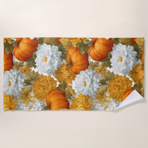 Pumpkins & Chrysanthemas Fall Design Strandtuch