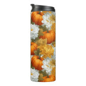 Pumpkins & Chrysanthemas Fall Design Thermosbecher (Nach rechts gedreht)