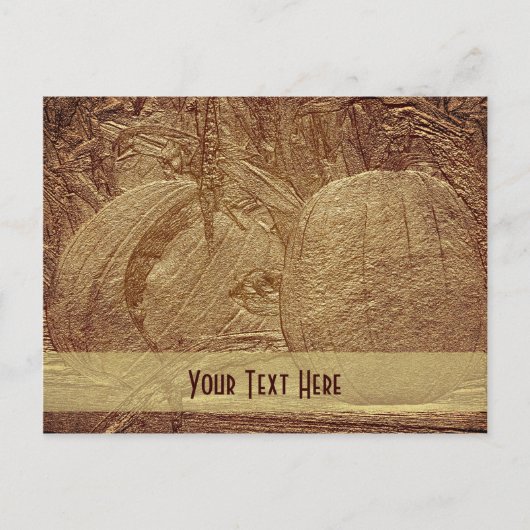 Pumpkins Cornstalks Autumn Customizable Postcard Postkarte (Vorderseite)