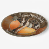 Pumpkins Cornstalks Personalisiert Fall Erntedank Pappteller (Schrägansicht)