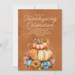 Pumpkins Cozy Rustic Boho Friendsgiving Cards