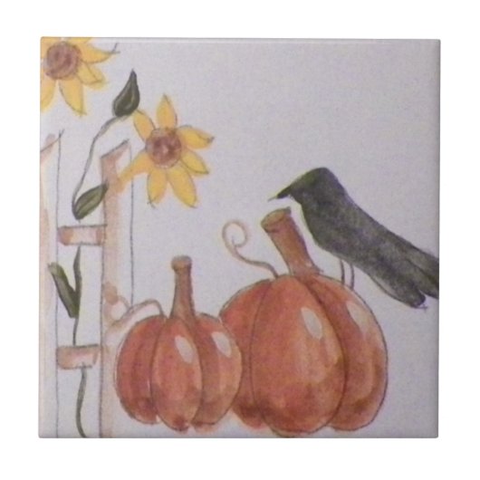 Pumpkins Crow Country Folks Fliese (Vorderseite)