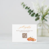 Pumpkins Eichhörnchen & Blätter QR Code Geschenkka Begleitkarte (Stehend Vorderseite)