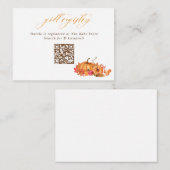 Pumpkins Eichhörnchen & Blätter QR Code Geschenkka Begleitkarte (Vorne/Hinten)