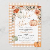 Pumpkins Er oder sie Blumenfall Geschlecht offenba Einladung (Vorne/Hinten)