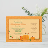 Pumpkins Erntedank Dinner Party Einladung (Stehend Vorderseite)