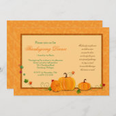 Pumpkins Erntedank Dinner Party Einladung (Vorne/Hinten)