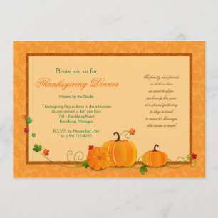 Pumpkins Erntedank Dinner Party Einladung