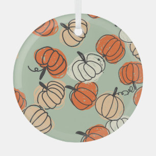 Pumpkins: Erntedank nahtlos Muster. Ornament Aus Glas