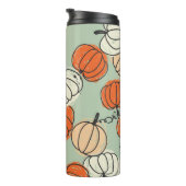 Pumpkins: Erntedank nahtlos Muster. Thermosbecher (Nach rechts gedreht)