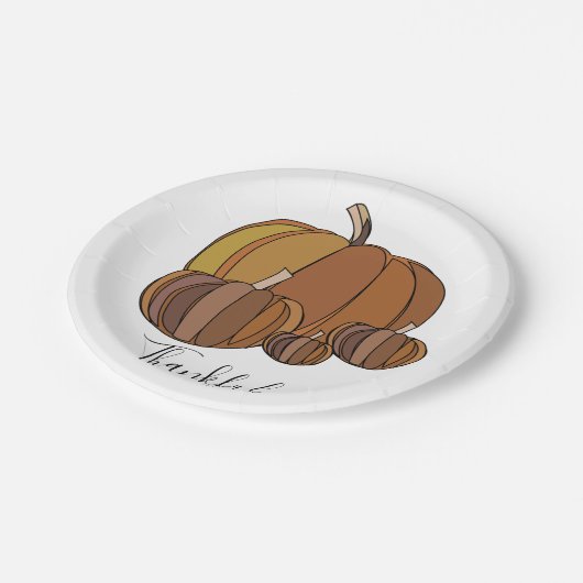 Pumpkins Erntedank Party Pappteller (Schrägansicht)