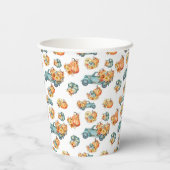 Pumpkins Fall Pattern Pappbecher (Rückseite)