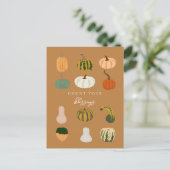 Pumpkins Fall | Zählen Sie Ihre Segnungen Postkarte (Stehend Vorderseite)
