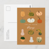 Pumpkins Fall | Zählen Sie Ihre Segnungen Postkarte (Vorne/Hinten)