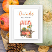 Pumpkins fallen Babydusche - Getränke Poster