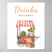 Pumpkins fallen Babydusche - Getränke Poster (Vorne)