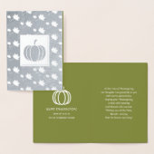 Pumpkins & Fallende Blätter Erntedank Luxus Folienkarte (Anzeige)
