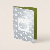 Pumpkins & Fallende Blätter Erntedank Luxus Folienkarte (Vorderseite)