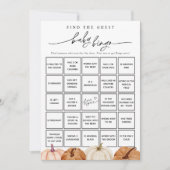 Pumpkins Finden Sie die Baby Bingo Game Card Einladung (Vorderseite)