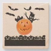 Pumpkins, Fledermäuse und Ghost-Stone-Untersetzer Steinuntersetzer (Vorderseite)