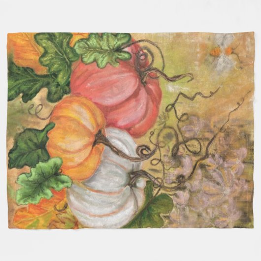 Pumpkins Fleece Blanket (Vorderseite (Horizontal))