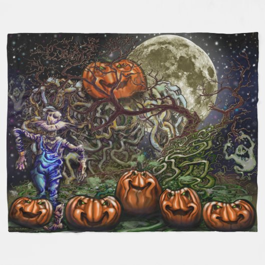 Pumpkins Fleece Blanket (Vorderseite (Horizontal))