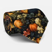 Pumpkins Floral Art Necktie Krawatte (Gerollt)
