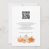 Pumpkins Florals Glitzer QR Code Fall in Liebe Einladung (Rückseite)