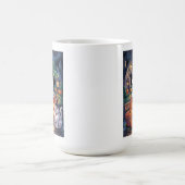 Pumpkins For Sale & Caffeine Ghost With Cat Mug Kaffeetasse (Mittel)