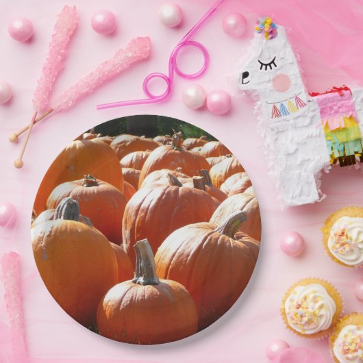 Pumpkins Foto für Herbst, Halloween oder Erntedank Pappteller (Party)