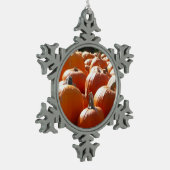 Pumpkins Foto für Herbst, Halloween oder Erntedank Schneeflocken Zinn-Ornament (Links)