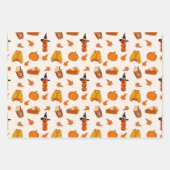 Pumpkins, gemütliche Pullover und Herbstlaub Desig Geschenkpapier Set (Vorderseite 3)