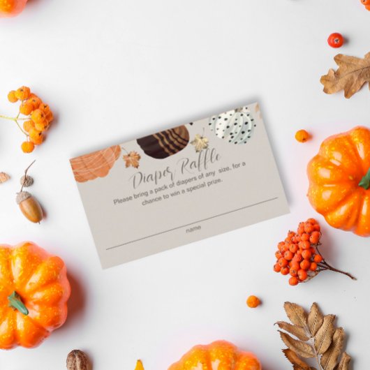 Pumpkins Gender Neutral Diaper Raffle Baby Dusche Begleitkarte