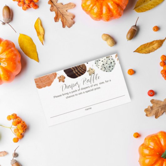 Pumpkins Gender Neutral Diaper Raffle Baby Dusche Begleitkarte