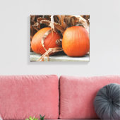 Pumpkins Getrocknete Maisställe Herbst Leinwanddruck (Insitu (Wohnzimmer))