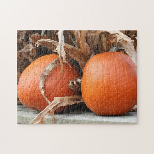 Pumpkins Getrocknete Maisställe Herbst Puzzle (Horizontal)