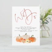 Pumpkins Glitzer Wir machen QR-Code Hochzeit Einla Einladung (Stehend Vorderseite)